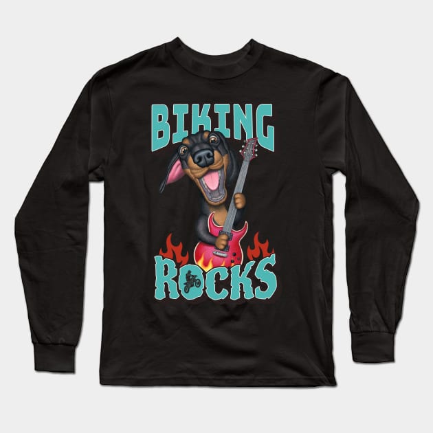 Biking Rocks Long Sleeve T-Shirt by Danny Gordon Art